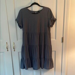 Sugarlips Gray Ruffled Tiered Sundress